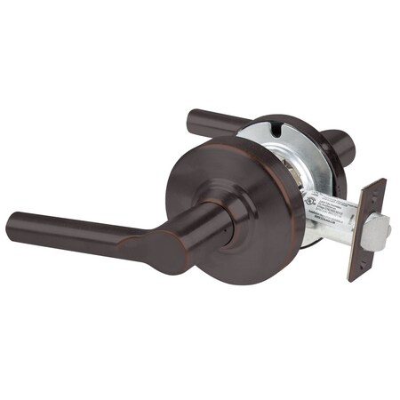 Schlage Grade 2 Passage Cylindrical Lock with Field Selectable Vandlgard, Broadway Lever, Non-Keyed, Aged Br ALX10 BRW 643E